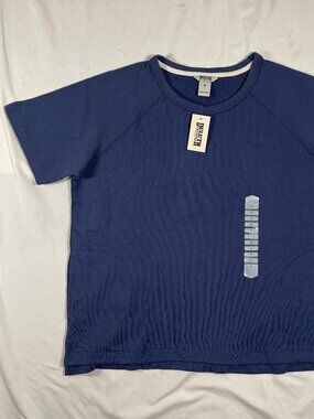 Duluth Trading Co. Women's Canal Park Terry Short Sleeve Crewneck Medium M Blue